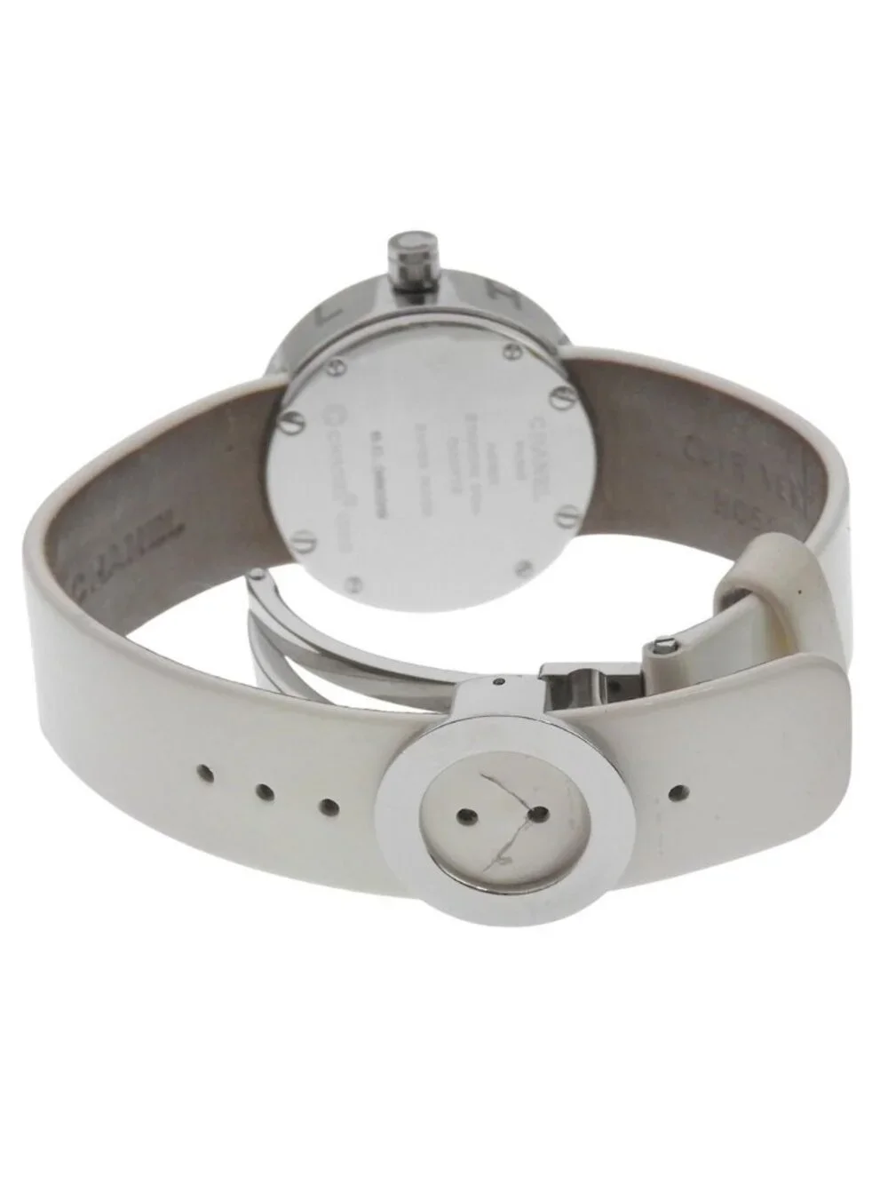 Chanel la Ronde Stainless Steel Leather Quartz Analog Display White Dial Watch